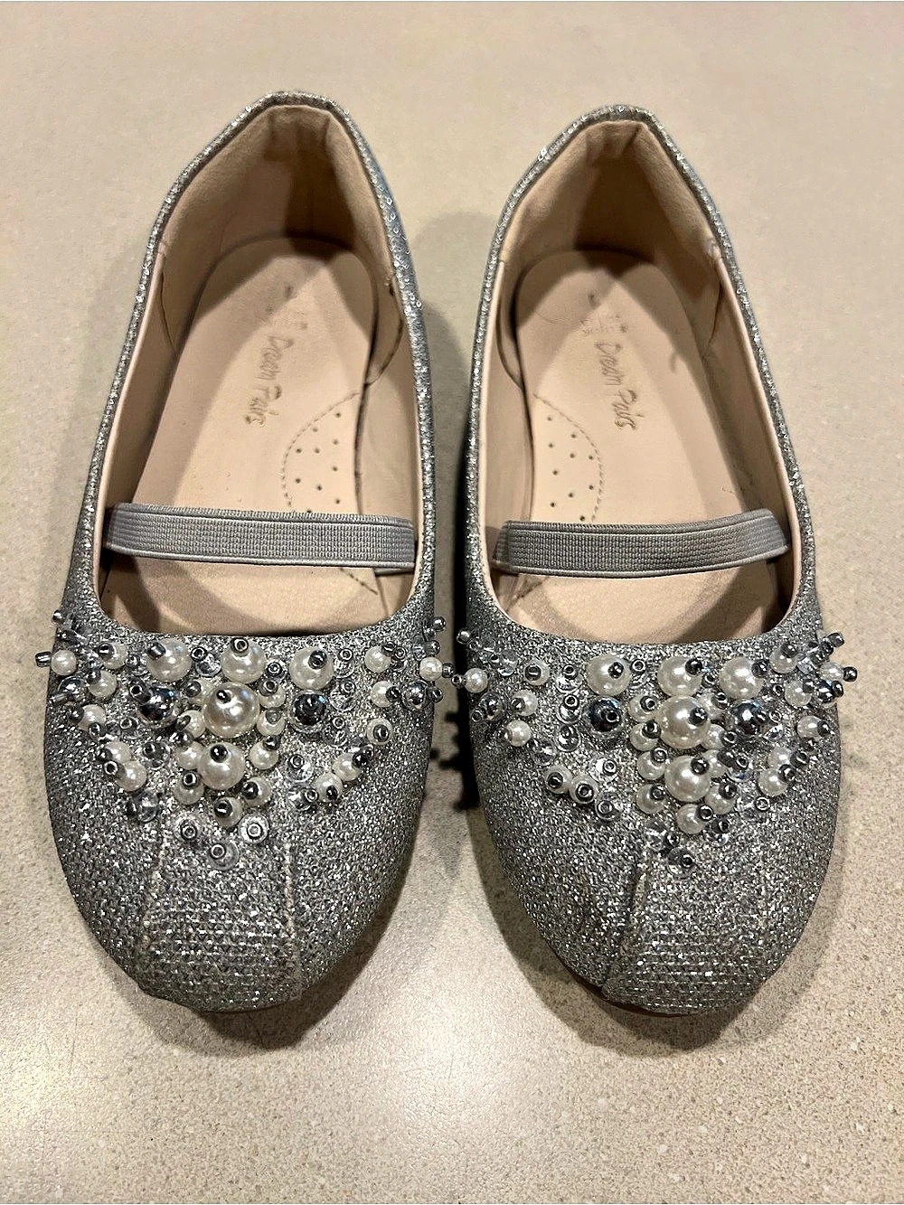 Girls’ Silver Embellished Flats - Like New